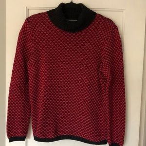 Karen Scott women’s sweater. Red/black. Size‎ PM. Tight knit. Preowned. EUC